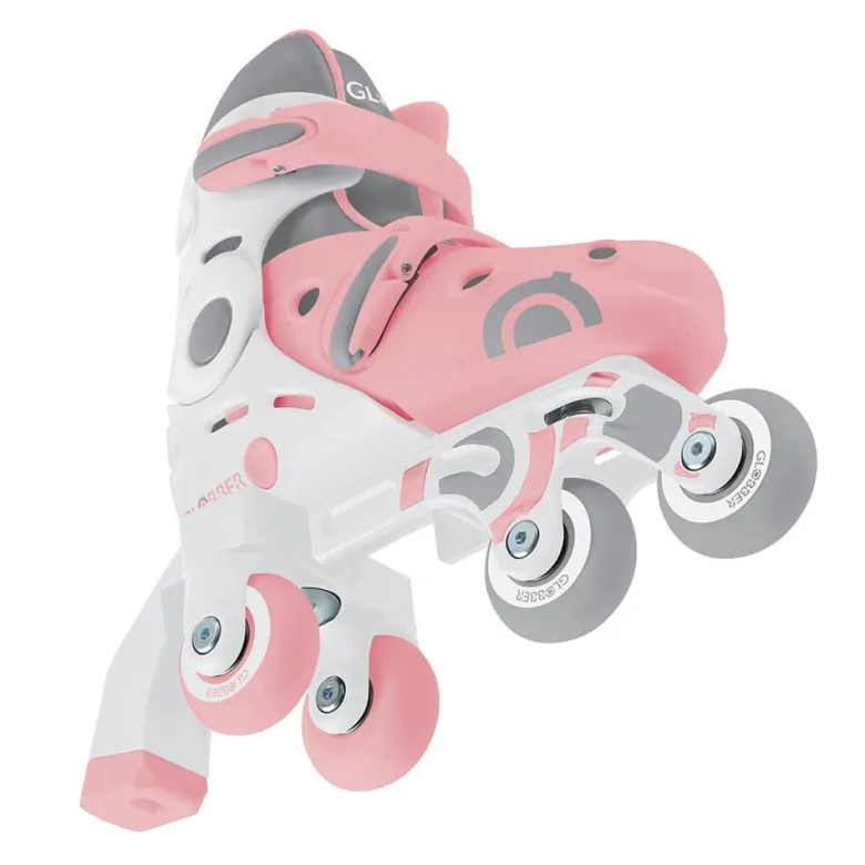Patines evolutivos 2 en 1 para patinar en linea - Talla 30-33 color rosa pastel