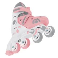 Patines evolutivos 2 en 1 para patinar en linea - Talla 30-33 color rosa pastel