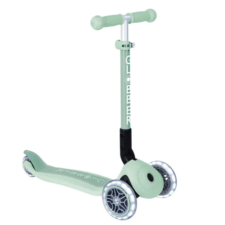 Patinete ecológico, plegable y con luces Junior – Pistacho