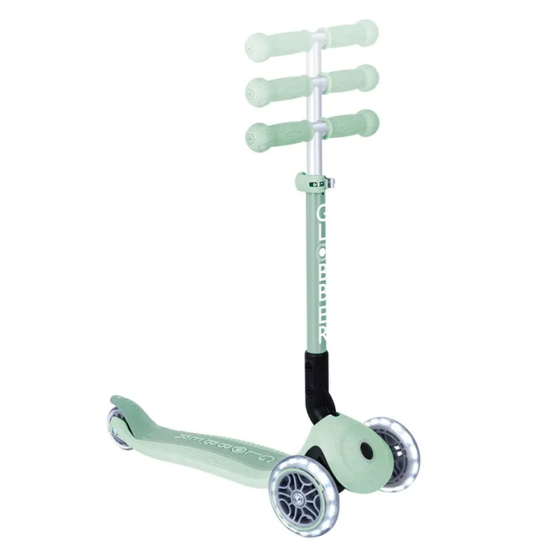 Patinete ecológico, plegable y con luces Junior – Pistacho
