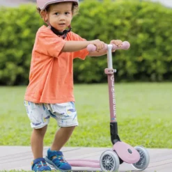Patinete ecológico, plegable y con luces Junior – Rosa