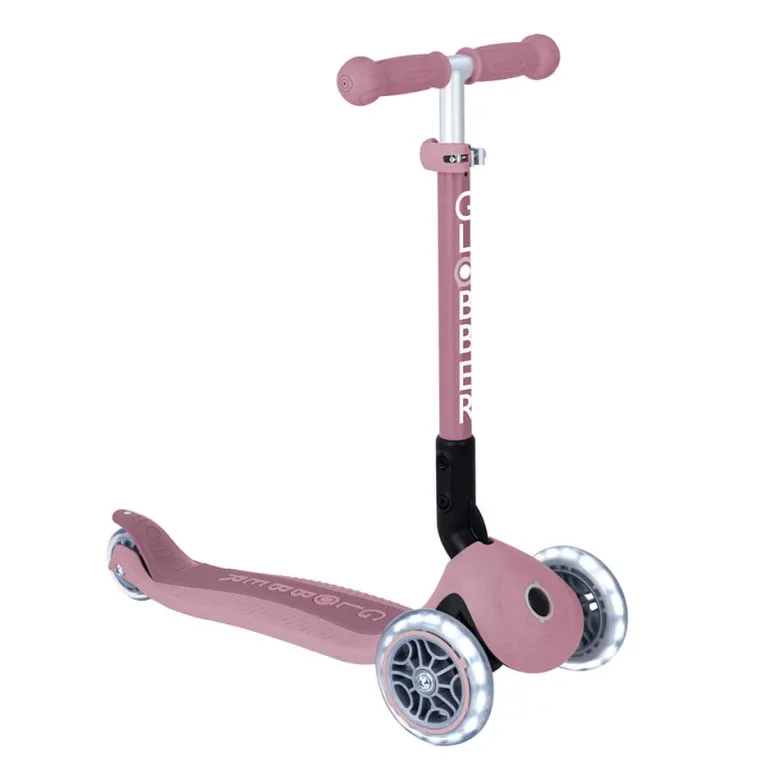 Patinete ecológico, plegable y con luces Junior – Rosa