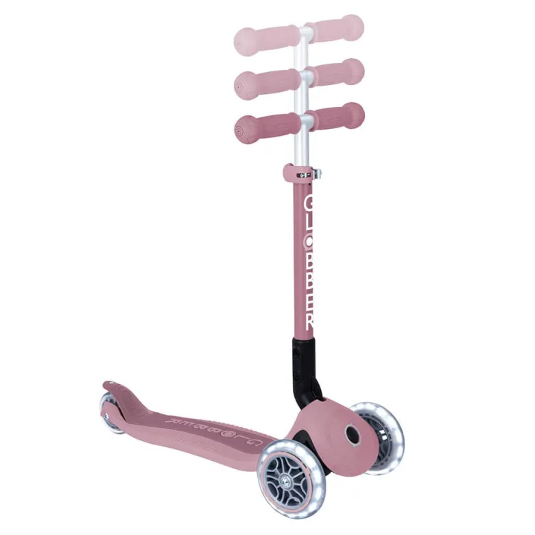 Patinete ecológico, plegable y con luces Junior – Rosa