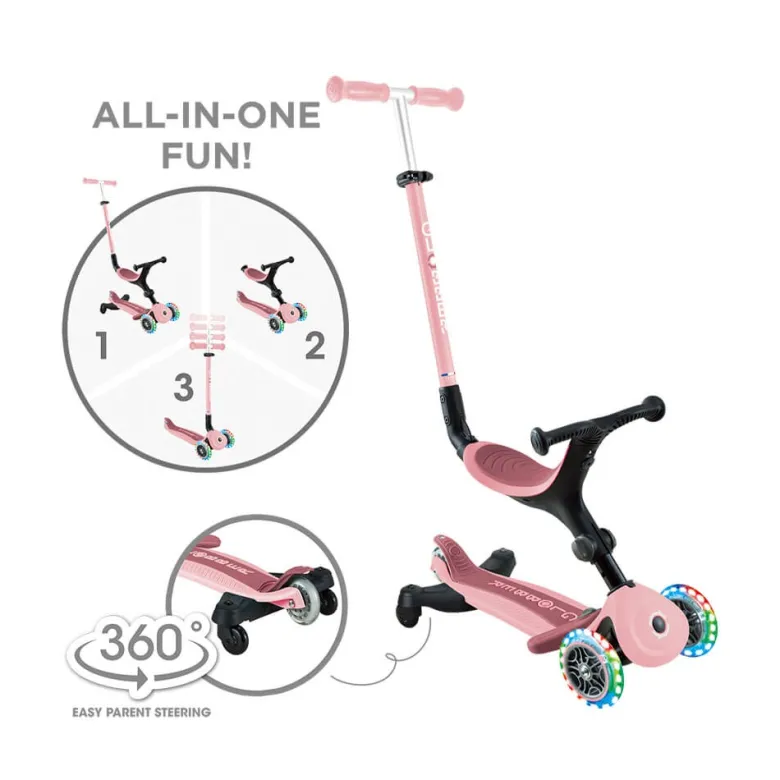 Patinete GO UP ACTIVE LUCES 360º - Pastel Pink