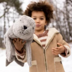 Peluche y almohada calentable – Foca Grande Gris