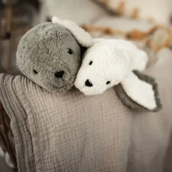 Peluche y almohada calentable – Foca Grande Gris