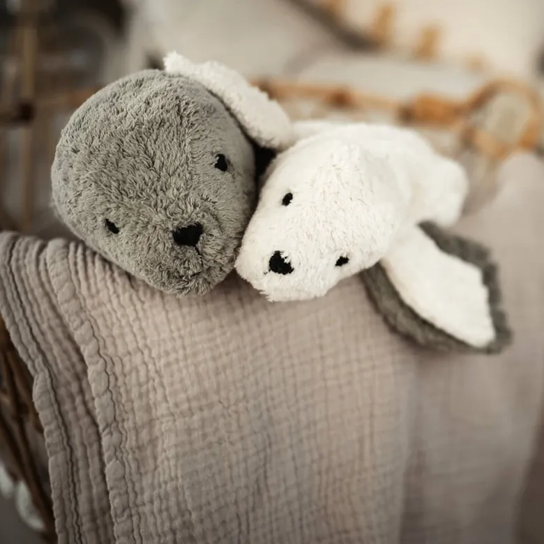 Peluche y almohada calentable – Foca Grande Gris