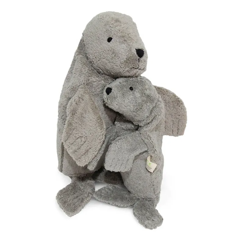 Peluche y almohada calentable – Foca Pequeña Gris