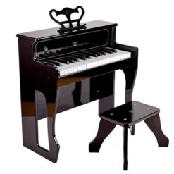 Piano vertical con sonido dinámico color negro