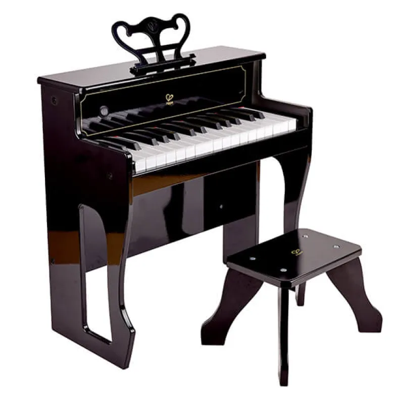 Piano vertical con sonido dinámico color negro
