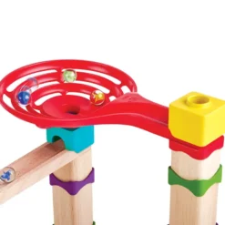 Pista de canicas de madera para hacer carreras – 81 piezas