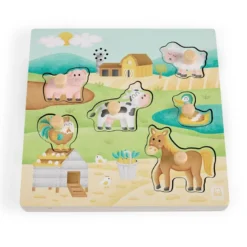 Puzle encajable musical de madera – Farm Friends