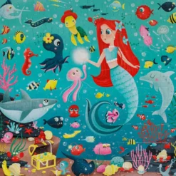 Puzle gigante de 100 piezas que brilla en la oscuridad – Mermaid Treasure