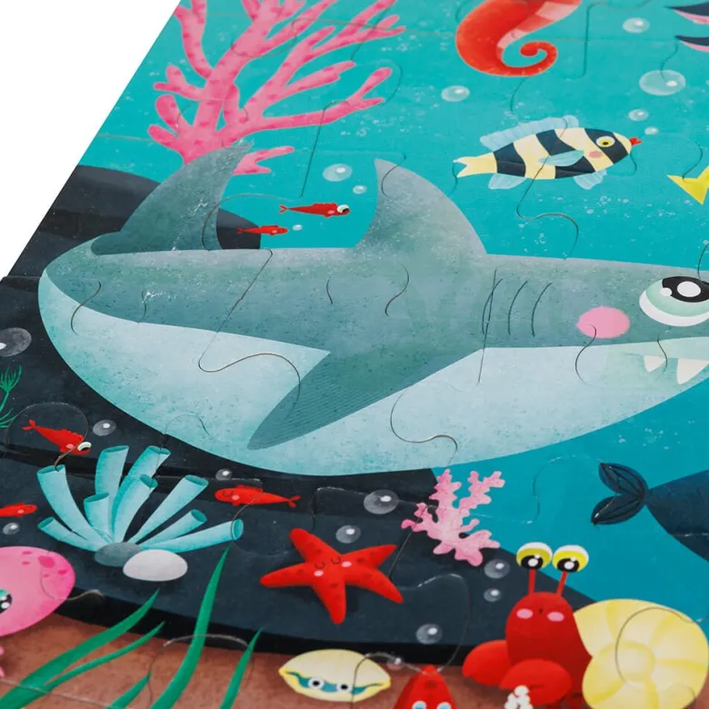 Puzle gigante de 100 piezas que brilla en la oscuridad – Mermaid Treasure