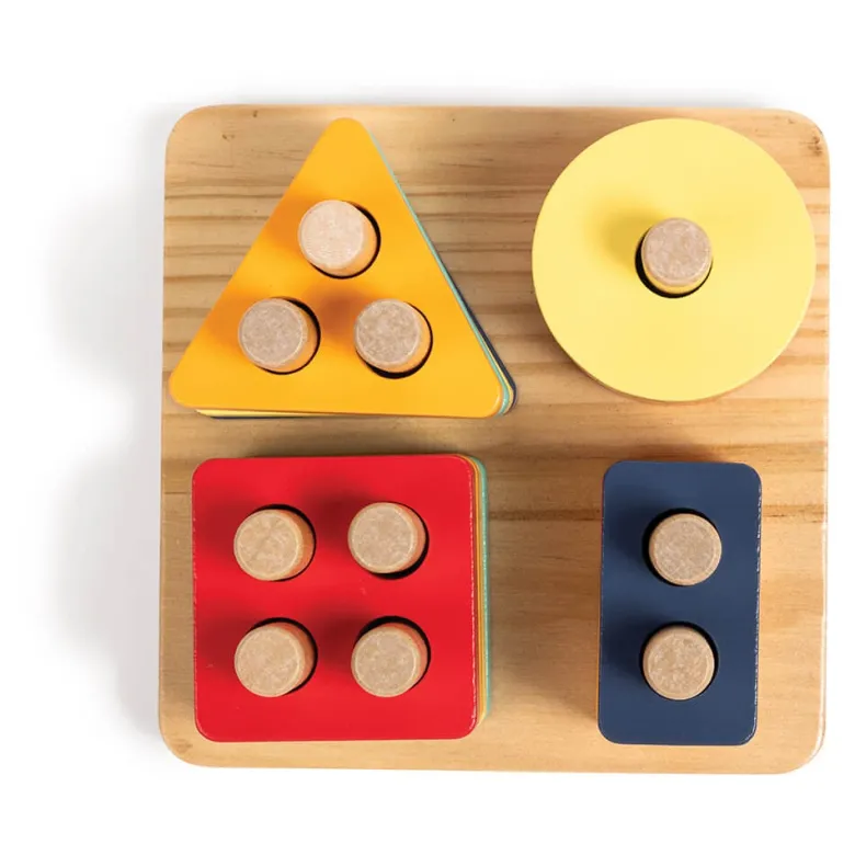 Puzle y encajable de madera Montessori 2 en 1