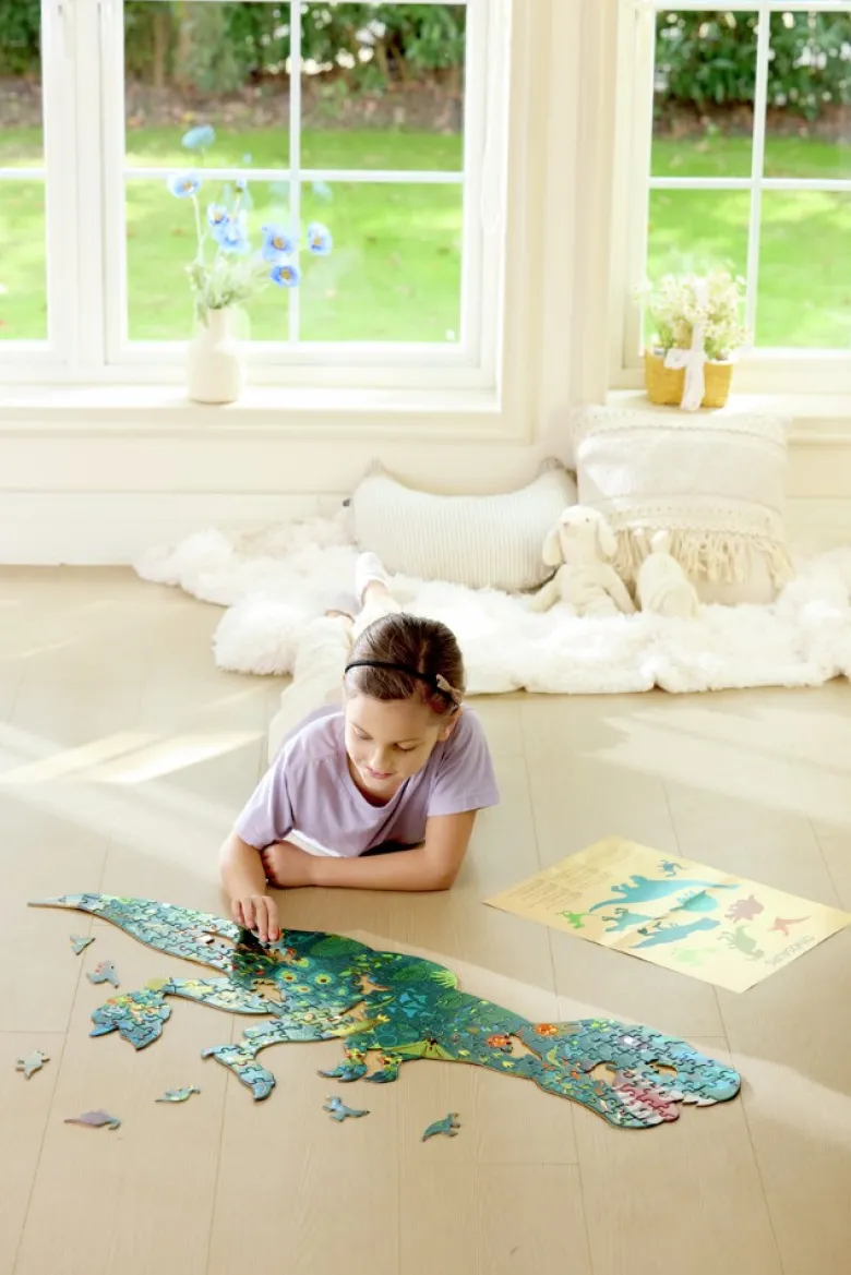 Puzzle de Suelo Brillante de Dinosaurios - 200 pzs