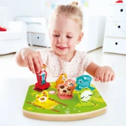 Puzzle encajable sonidos granja