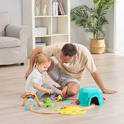 Set de Juego Tren de Dinosaurios con Cubo