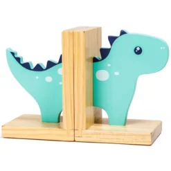 Sujetalibros infantil original y decorativo de madera con forma de dinosaurio