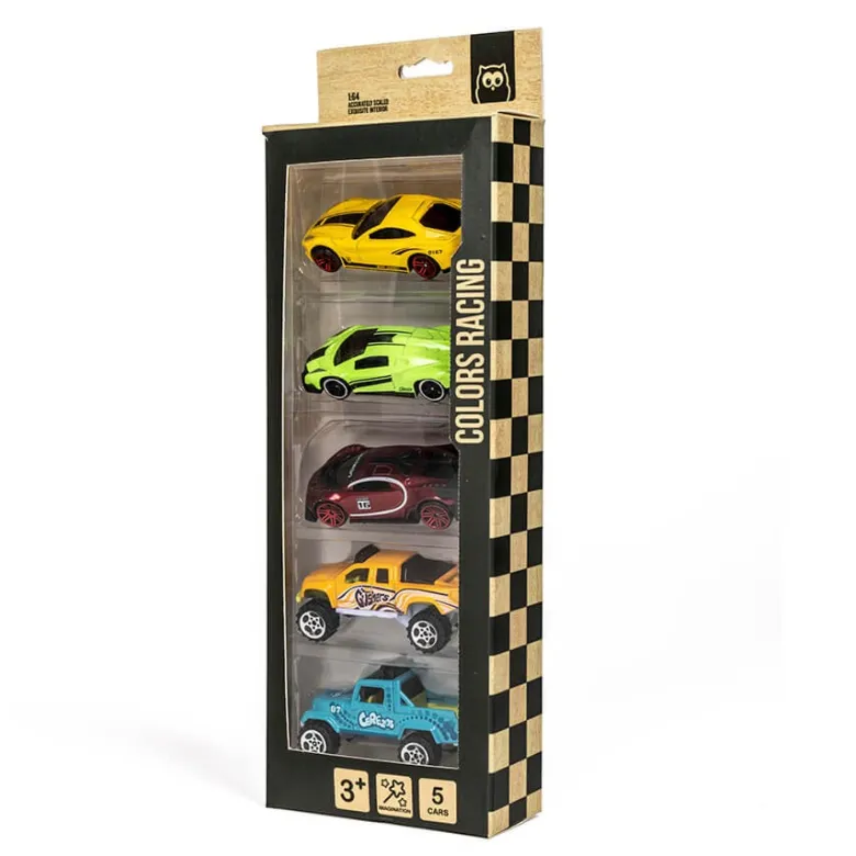 Surtido 5 coches de carreras Colors Racing Metal Cars