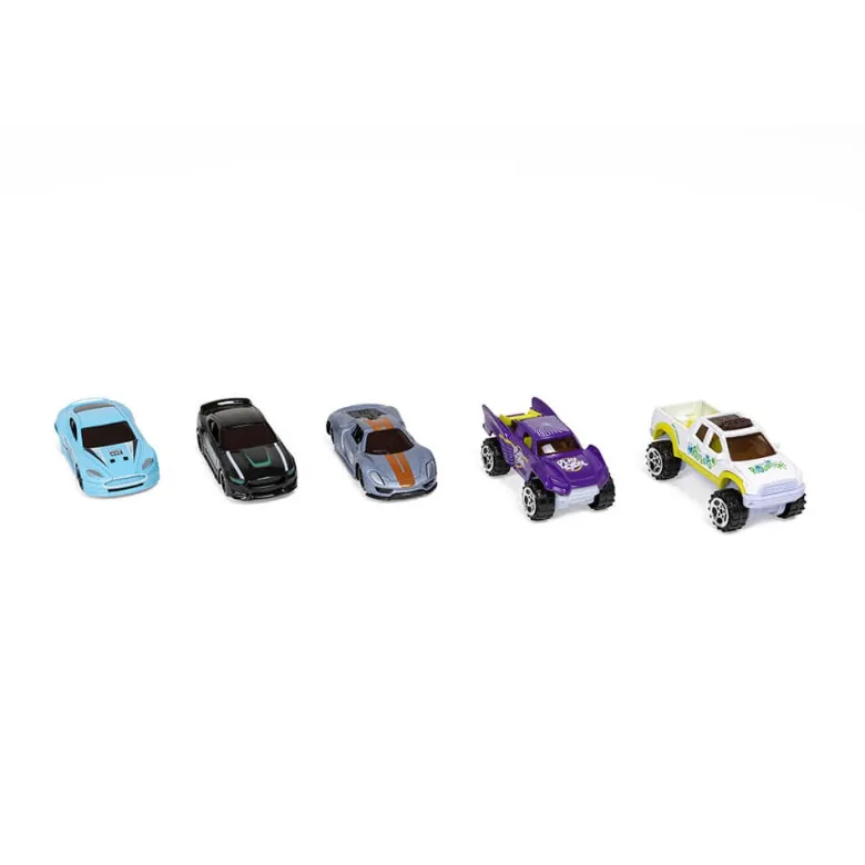Surtido 5 coches de carreras Fast Racing Metal Cars