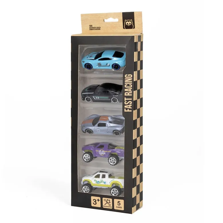 Surtido 5 coches de carreras Fast Racing Metal Cars