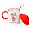 Taza de cerámica de 420ml con diseño navideño - Reno