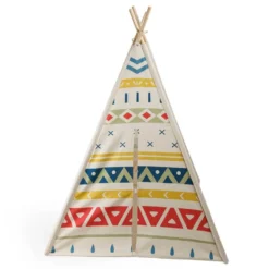 Tienda tipi para niños de madera y tela – Tribal