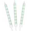 12 velas a rayas verdes y blancas